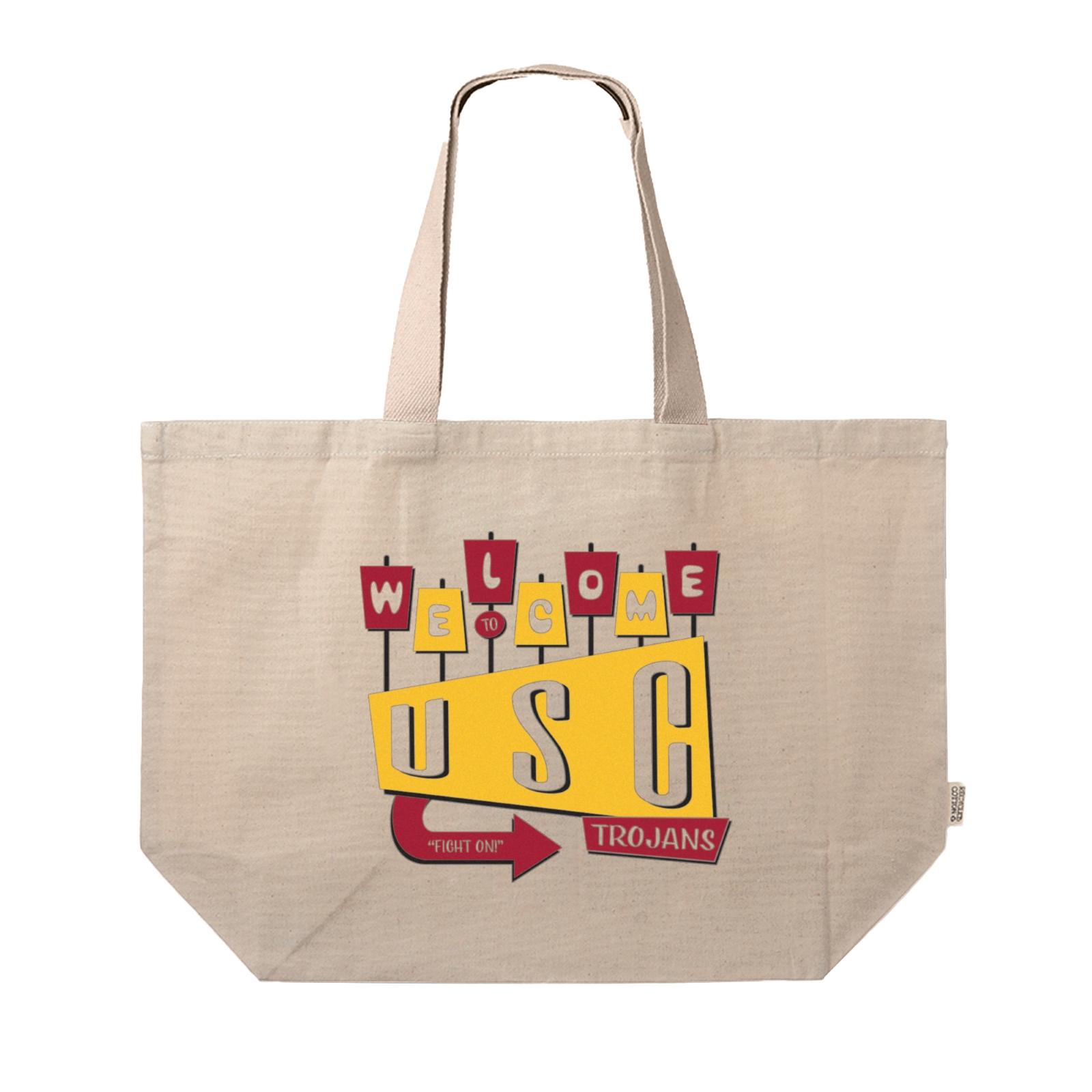 USC Trojans Welcome to USC Natural 22" Wide Eco-Friendly Tote 1
